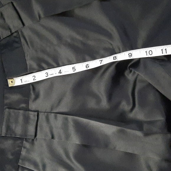 DKNY Black Satin Look Wide Pleat Slit Pockets Tuxedo Wide Leg Pants Size 4 - Picture 5 of 9